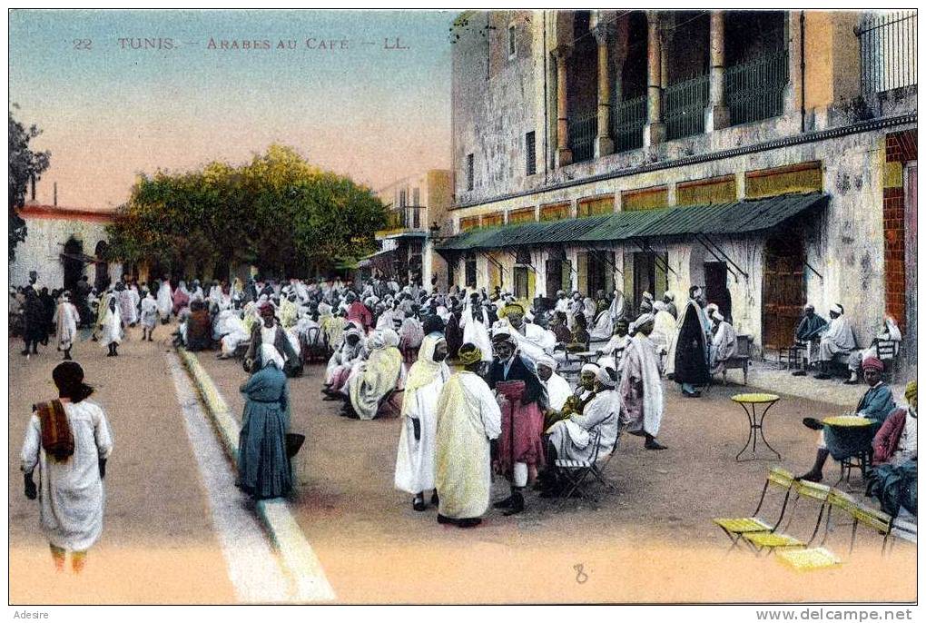 TUNIS - Arabes Au Cafe, Um 1910 - Tunesien