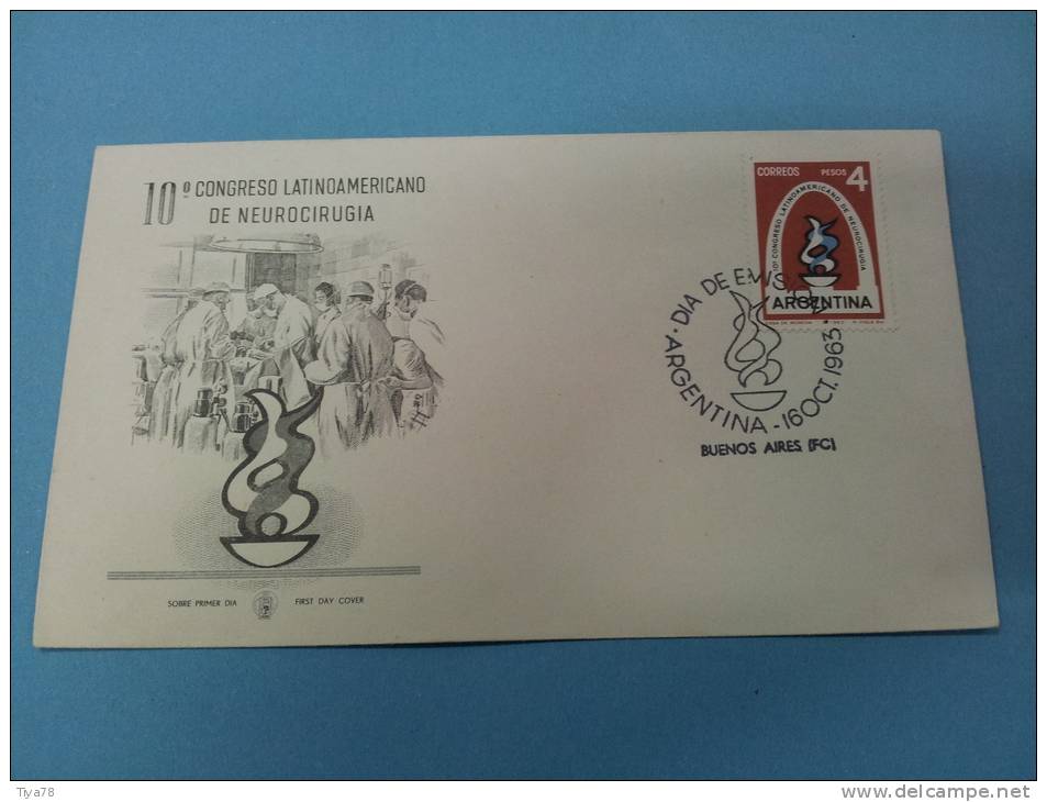 FDC Argentina 16 10 1963 10 Congreso Latinoamericano De Neurocirugia - Used Stamps