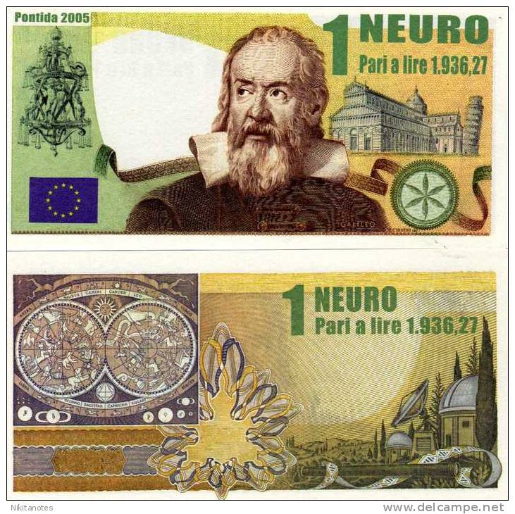 PADANIA ITALY - 1 Neuro UNC BANKNOTE Pontida 2005 LEGA FANTASY - [ 9] Collections