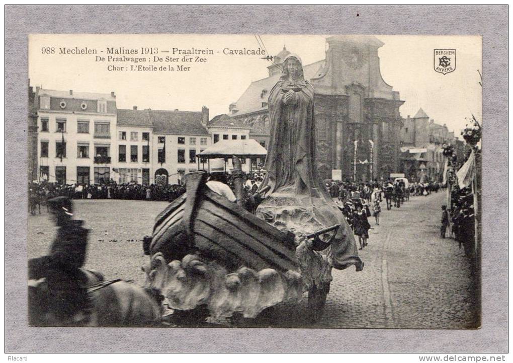 26510     Belgio,     Malines  1913-  Cavalcade,  Char:  L"Etoile  De La  Mer,  NV - Mechelen