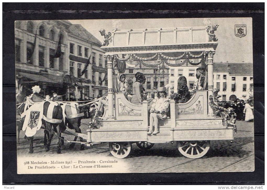 26512     Belgio,     Malines  1913  -  Cavalcade,  Char:  Le  Carosse  D"Honneur,  VG  1914 - Mechelen