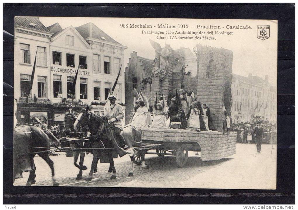 26513     Belgio,     Malines  1913  -  Cavalcade,  Char:  L"Adoration  Des  Mages,  NV - Mechelen