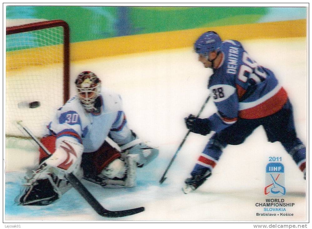Slovakia 2011. IIHF World Championship Ice Hockey Bratislava Kosice 3D Postcard Postal Stationery With Hologram - Hologrammes