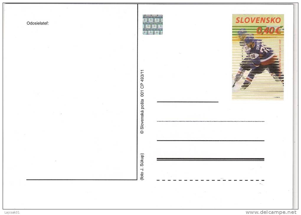 Slovakia 2011. IIHF World Championship Ice Hockey Bratislava Kosice 3D Postcard Postal Stationery With Hologram - Hologrammes