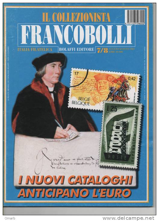 Lib020-2 Rivista Mensile Filatelia  "il Collezionista Francobolli" | 7/8 Luglio Agosto 2001 - Italian