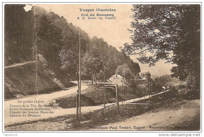 88 - Col De Bussang - A La Sortie Du Tunnel - Phototypie Paul Testard, Epinal "Vosges Illustrées" (écrite 191?) - Col De Bussang