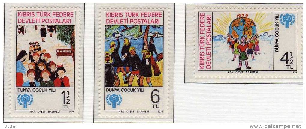 Gedenkblatt Zum Kinder-Jahr Türkei-Zypern 77/9 ** 2€ Kinder Und Schule UNO Jahr Des Kindes 1979 Stamp Of UNICEF - Lettres & Documents