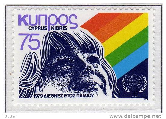 Gedenkblatt Zum Kinder-Jahr Zypern 511 ** 1€ Mädchen-Gesicht UNO Jahr Des Kindes 1979 Stamp Of UNICEF - Autres & Non Classés
