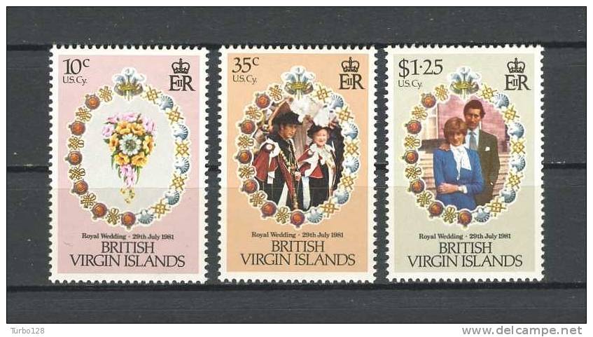 Iles VIERGES 1981  N° 413/415 ** Neufs Ier Choix. SUP.  Cote: 4.00 &euro; (Diana) - British Virgin Islands