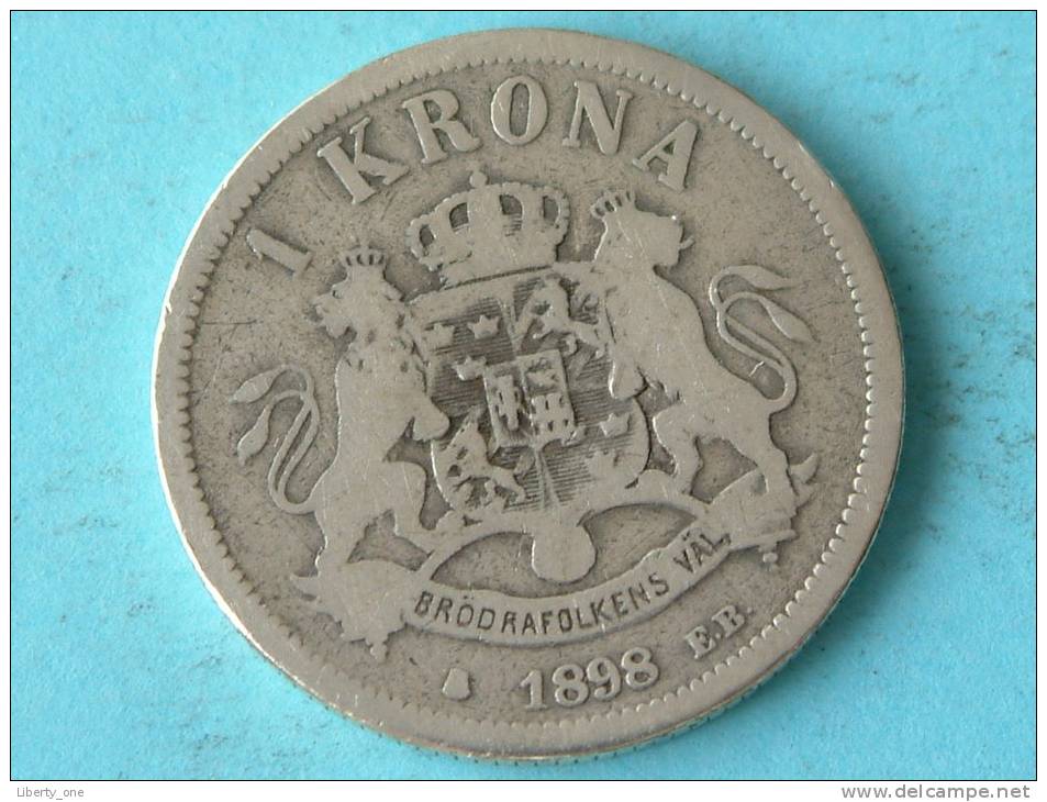 KRONA 1898 E.B. Silver / KM 760 Identify ( Uncleaned - Grade, Please See Photo ) ! - Suède