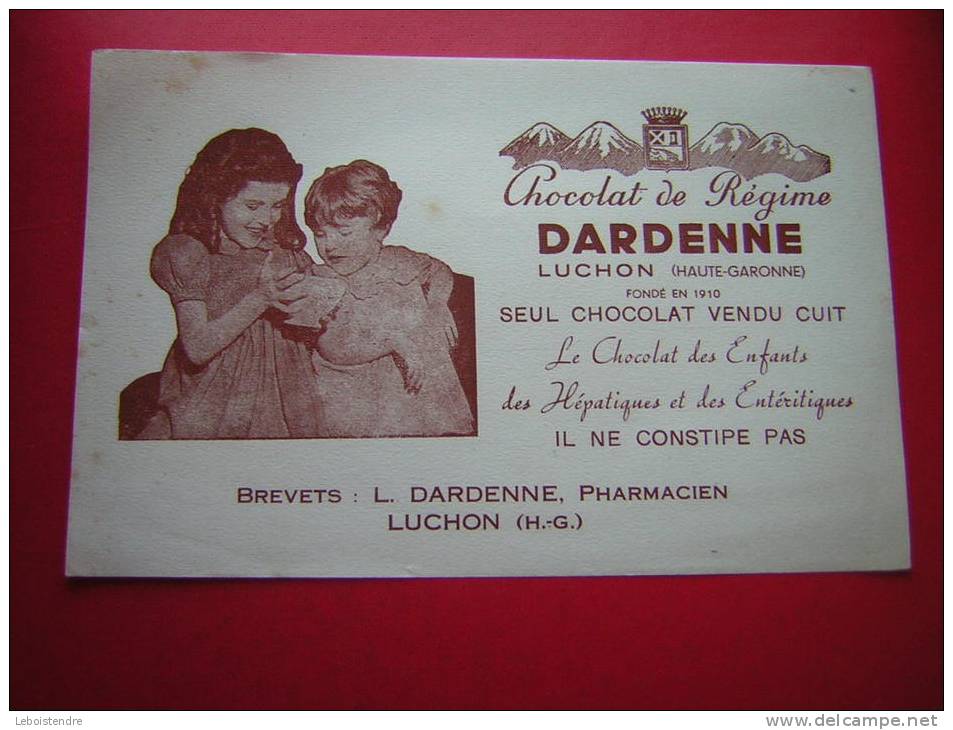 BUVARD-CHOCOLAT DE REGIME DARDENNE-LUCHON -FONDE EN 1910 - Cocoa & Chocolat