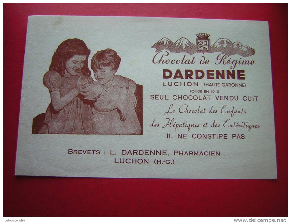 BUVARD-CHOCOLAT DE REGIME DARDENNE-LUCHON -FONDE EN 1910 - Cocoa & Chocolat