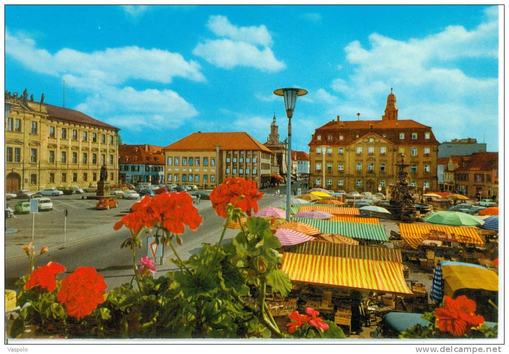 GERMANY-ERLANGEN- MARKTPLATZ MIT SCHLOS UND RATHAUS-UNCIRCULATED - Erlangen