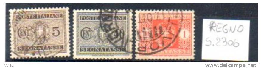 ITALIA REGNO SEGNATASSE S.2306 N° 34-39-42 - Postal Parcels