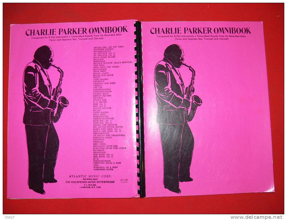 CHARLIE PARKER OMNIBOOK PARTITIONS JAZZ TENOR AND SOPRANO SAX 60 SOLOS  142 PAGES EDIT  EN 1978 - Koorzang