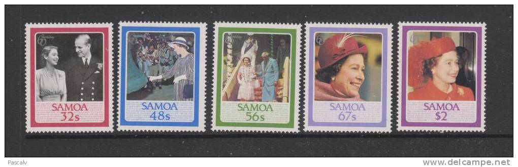 Yvert 607 / 611 ** Neuf Sans Charnière MNH Reine Elizabeth II - Samoa (Staat)