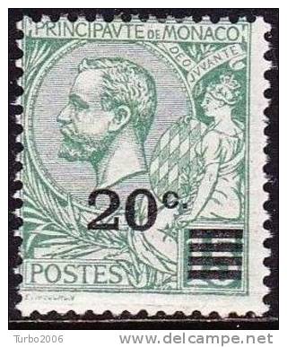 Monaco 1922  Timbres De 1891-1920 Surchargés 20 / 15 C Vert  Y&T 51 Neuf Avec Charniere - Neufs