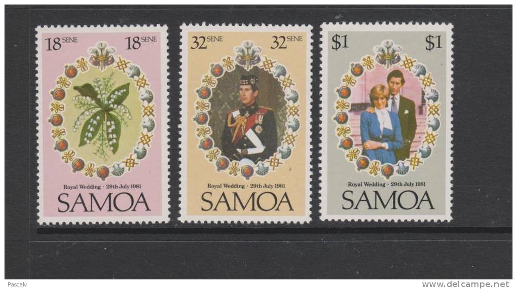 Yvert 495 / 497 ** Neuf Sans Charnière MNH Mariage Lady Diana - Samoa (Staat)