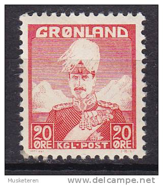 Greenland 1946 Mi. 26     20 Ø King König Christian X. MH* - Unused Stamps