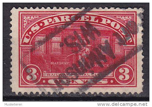 United States 1913 Mi. 3      3 C Parcel Paketmarke Bahnpostbeamter Fort Atkinson WIS. Cancel !! - Reisgoedzegels