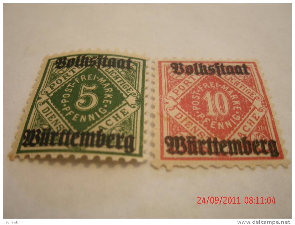 WURTTEMBURG, SCOTT# O45NG,O47OGH,O154OG,O158OG,O160OG,&O161OG, ALL MINT - Postfris