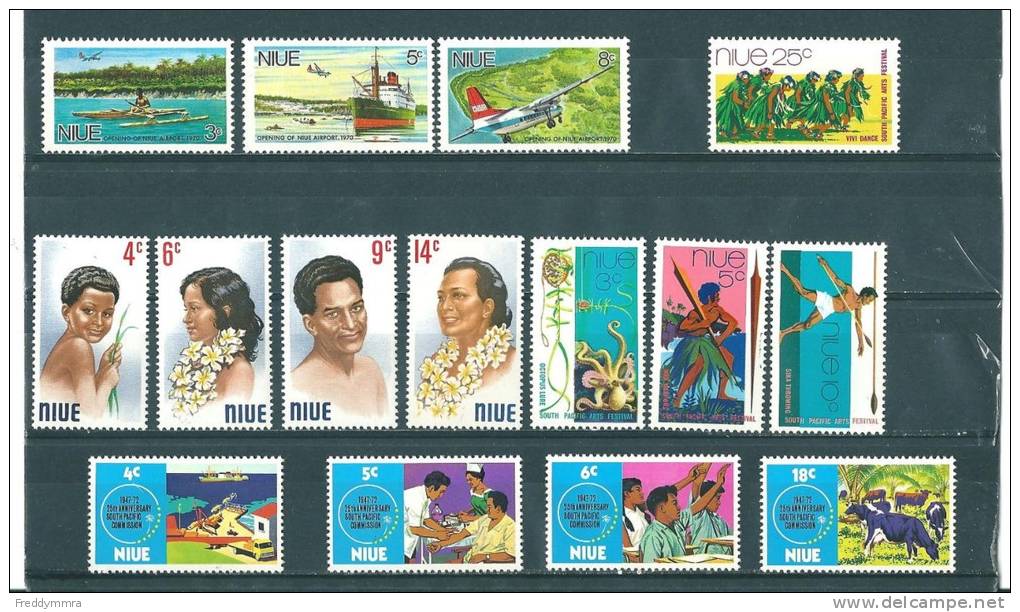 Niue: 122/ 124 + 129/ 140 ** - Niue