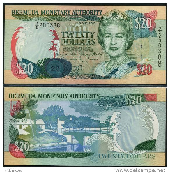 BERMUDA - 20 DOLLARS 24.5. 2000 UNC - P 53 - Bermuda