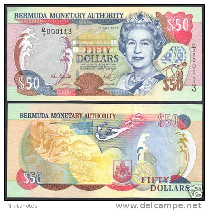 BERMUDA 50 DOLLARS 2007 UNC P NEW - Bermuda