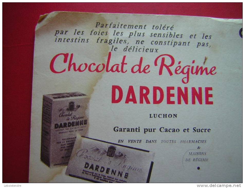 BUVARD-CHOCOLAT DE REGIME DARDENNE -LUCHON HAUTE GARONNE - Cacao