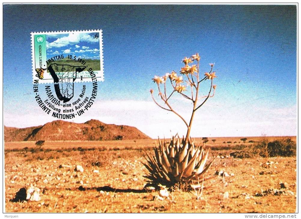 8802. Maxima Vereinten Nationen. UN. For Namibia, ONU 1991 - Maximumkarten