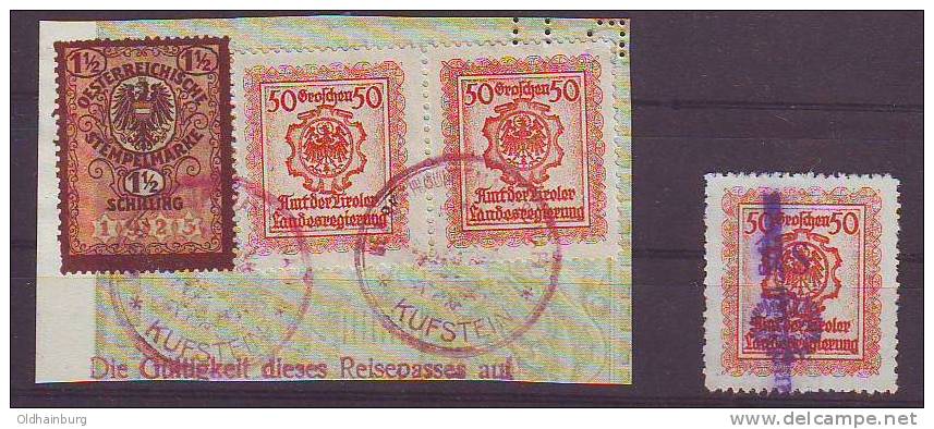 145q: Tirol Landesverwaltung, "Ein Schilling BH Schwaz" - Revenue Stamps