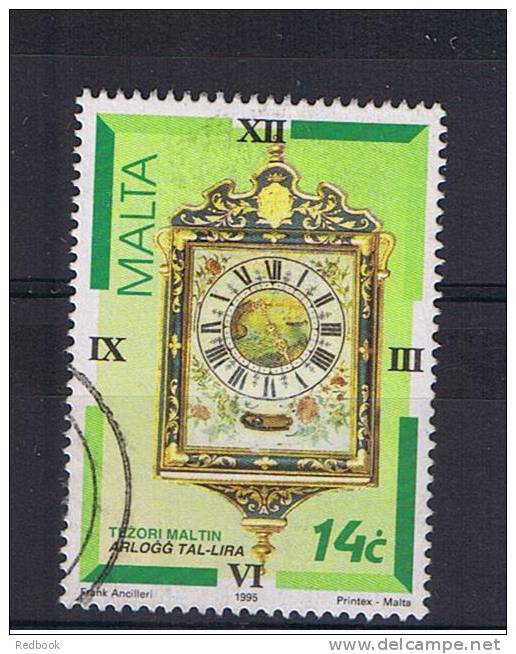 RB 846 - Malta 1995 - Treasures - 14c Arlogg Tal-lira Clock - Fine Used Stamp SG 1002 - Horology Theme - Malte