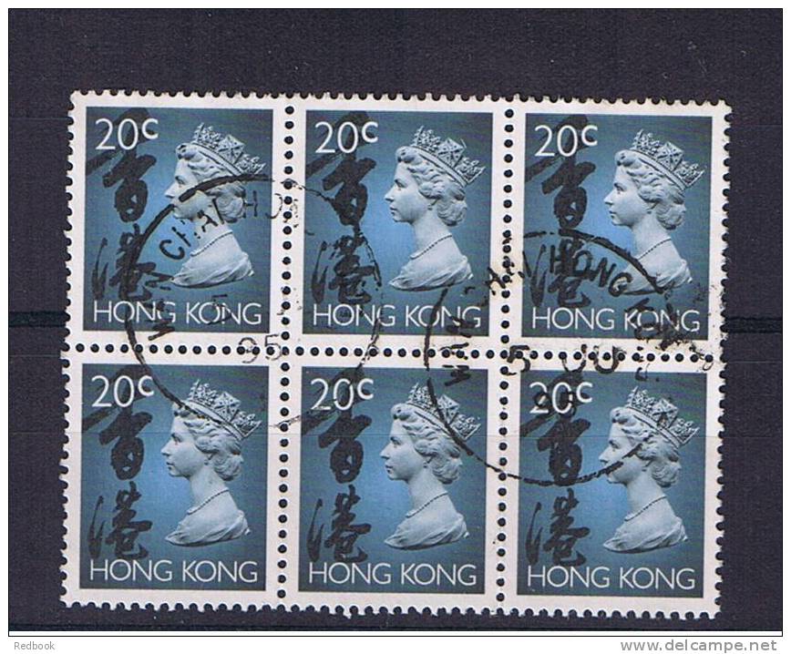 RB 846 - Hong Kong 1992 - 20c Block Of 6 Fine Used Stamps - SG 722b - Used Stamps