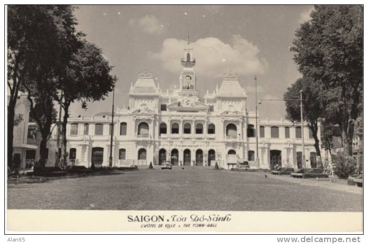 Saigon Vietnam, Town Hall Architecture C1950s Vintage Real Photo Postcard - Vietnam