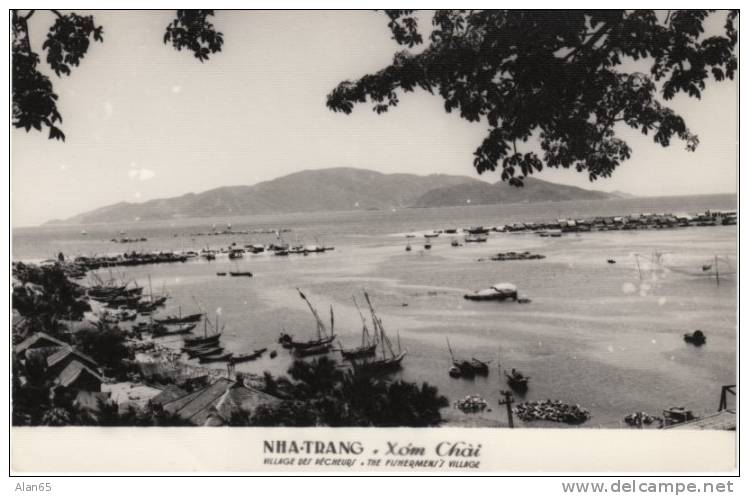 Nha Trang Vietnam, Fisherman Village Des Pecheurs C1950s Vintage Real Photo Postcard - Vietnam