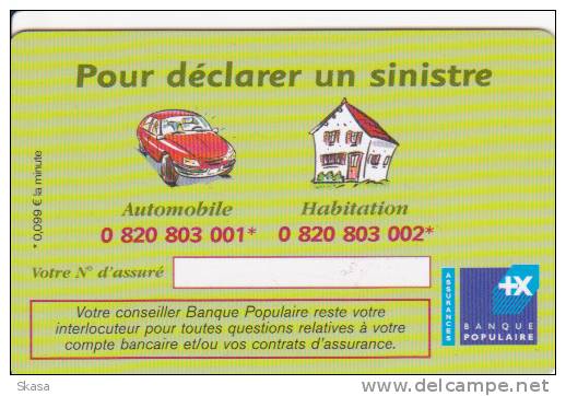 Assistance Banque Populaire N° Vert - Disposable Credit Card