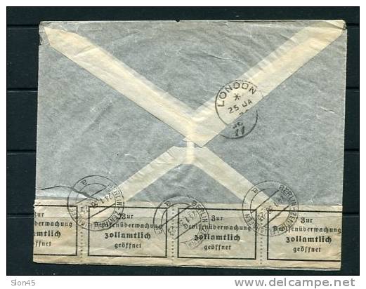 Germany 1936 Cover  Berlin London Censored  Single Usage ((EF)Mi 603  Cv 60 Euro - Covers & Documents