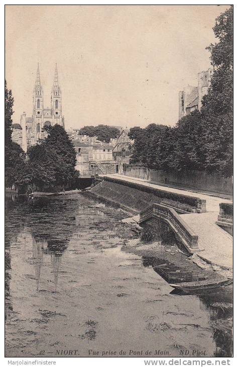 Dép. 79 - NIORT. - Vue Prise Du Pont De Main. ND Phot. N° 42. Voyagée 1913 - Niort