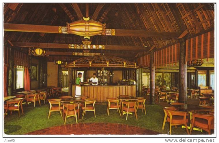 Yanuca Island Fiji, The Fijian Resort Bar, Alcohol, Polynesie Francaise Stamp, On C1970s Vintage Postcard - Fiji