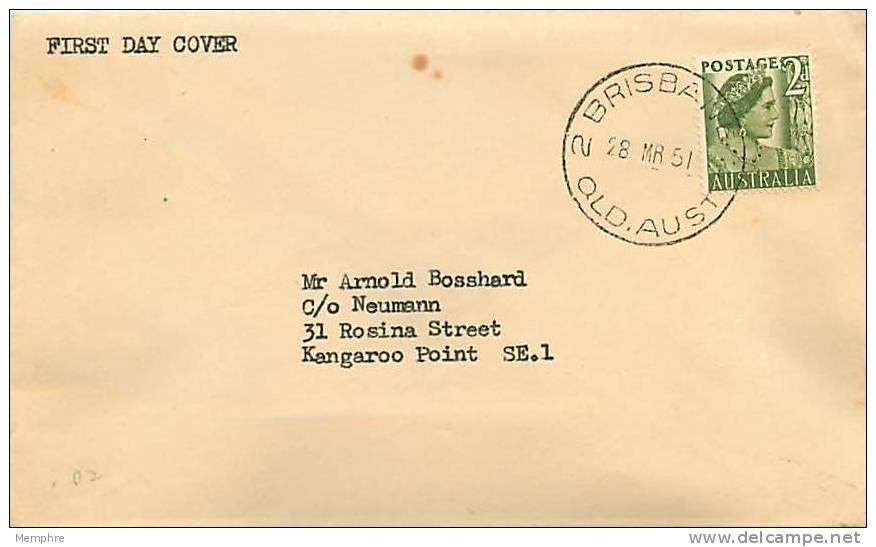 1951  Queen Elizabeth 2 D.  Private FDC  SG 237 - FDC