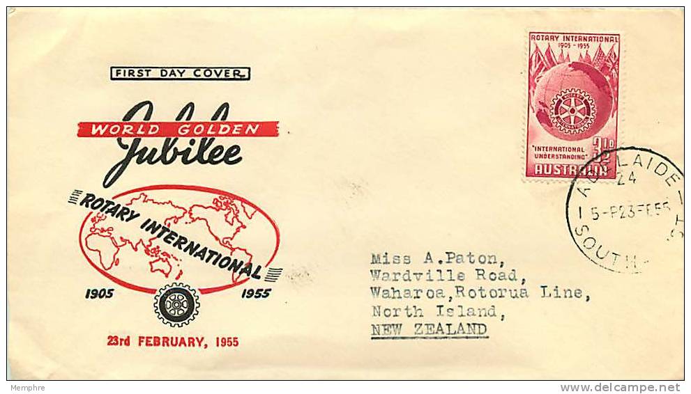 1955  Rotary International Jubilee Miler Bros. FDC  SG 281 - FDC