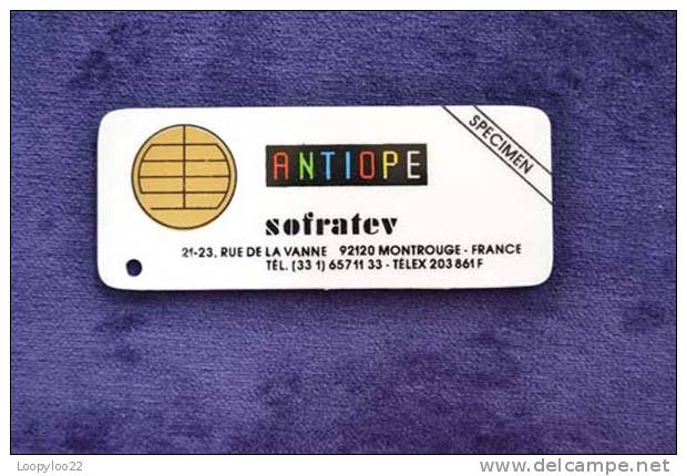 FRANCE - Antiope - TV Viewing Card - Fascimile Chip / Specimen - RARE - Télécartes Holographiques