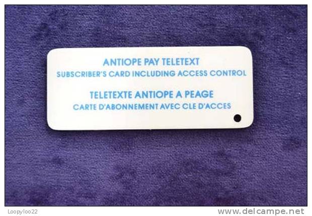 FRANCE - Antiope - TV Viewing Card - Fascimile Chip / Specimen - RARE - Télécartes Holographiques