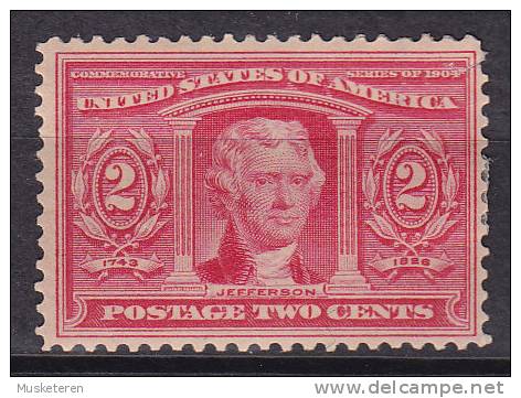 United States 1904 Mi. 155     2 C Louisiana-Ausstellung In St. Louis Thomas Jefferson MH* - Neufs