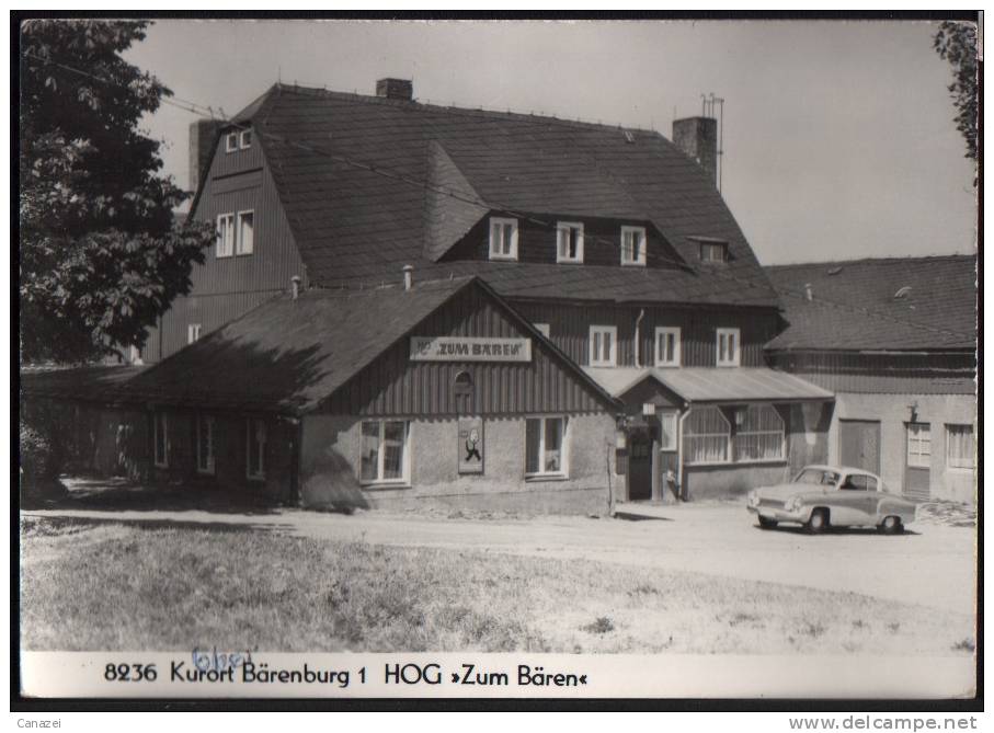 AK Kurort Bärenburg 1, Oberbärenburg, HO-Gaststätte "Zum Bären", Handabzug, 1972 - Altenberg