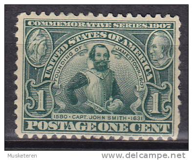 United States 1907 Mi. 159     1 C Jamestown-Ausstellung Hauptmann John Smith, Powhatan Und Pocahontas MH* - Unused Stamps