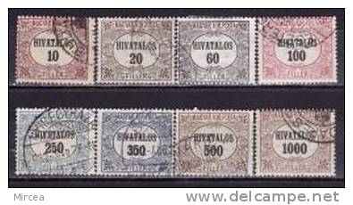 Hongrie  1921 Service Yv. No. 1 - 8 Serie Complete, Obliteres - Dienstzegels