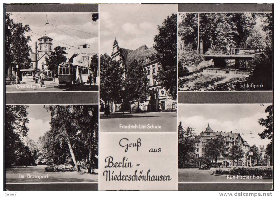 AK B-Niederschönhausen (Pankow): Brosepark, Ossietzky-Pl, Kurt-Fischer-Pl 1961 - Pankow