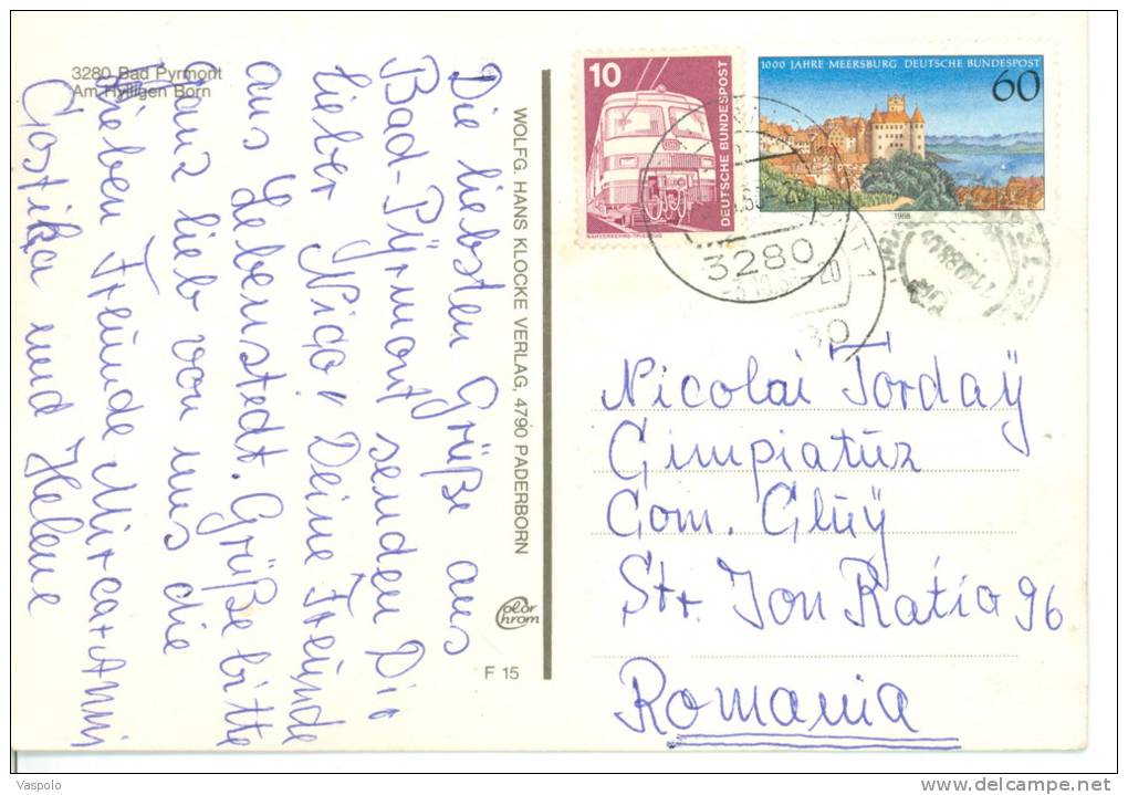 2 POSTCARDS-GERMANY-BAD PYRMONT-CIRCULATED-1988 - Bad Pyrmont