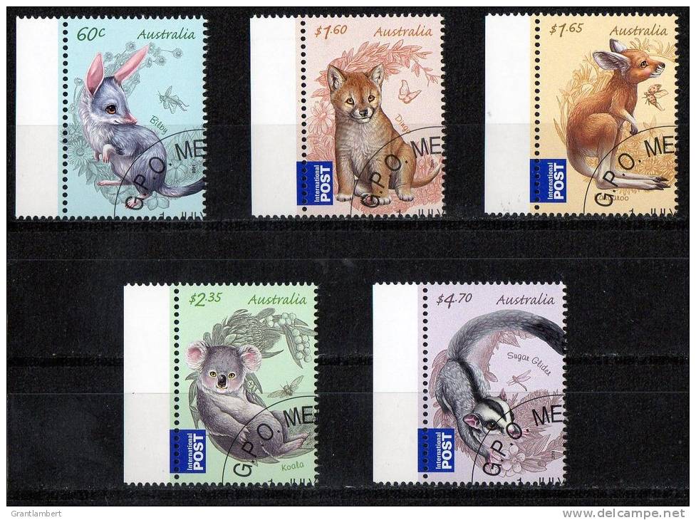 Australia 2011 Bush Babies Set Of 5 CTO - Bilby, Dingo, Kangaroo, Koala, Glider - Oblitérés